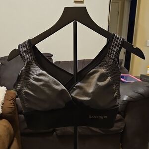 Women's Black and Gray Sports Bra